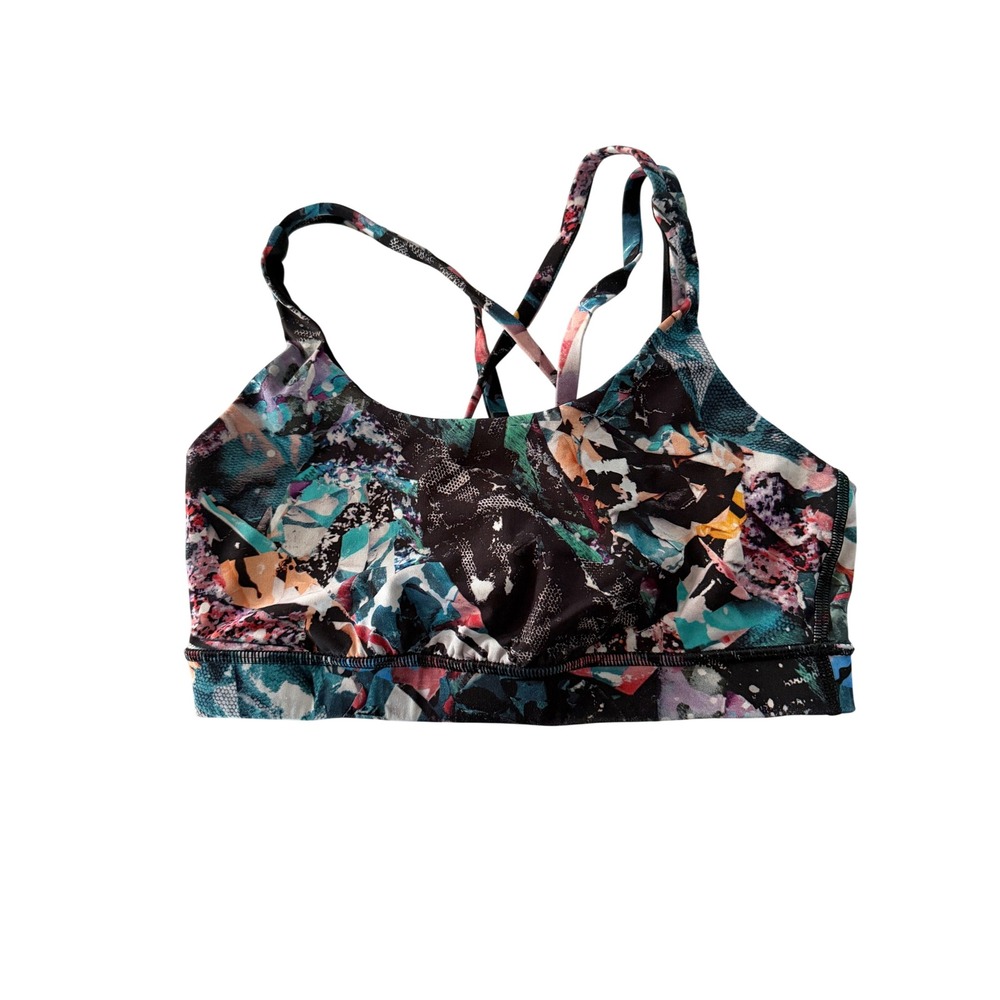Lululemon Free To Be Wild Sports Bra Size 8 Multi Color Strappy Back Yoga Bra
